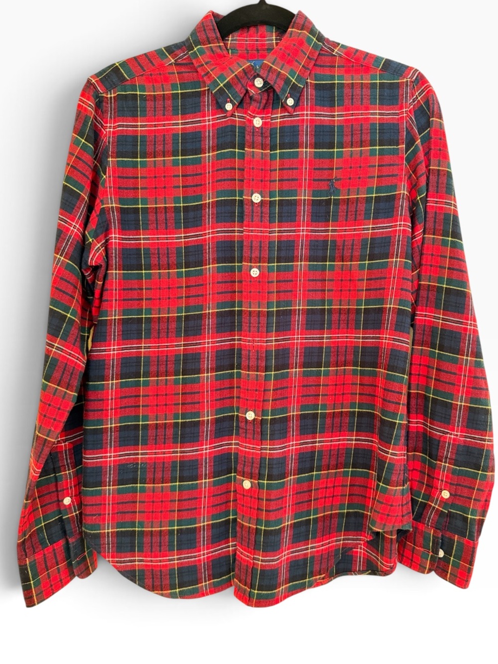 Ralph Lauren Red Plaid Cotton Flannel Classic Fit Button-Down Shirt M